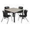 Regency Tables > Height Adjustable > Square Mobile Table & Chair Sets, 30 W, 30 L, 23-34 H, Maple TB3030PLAPCBK45BK - alternate 1